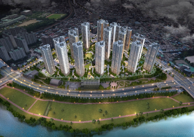 도마 e편한세상 포레나 조감도. 제공=대림산업, 한화건설