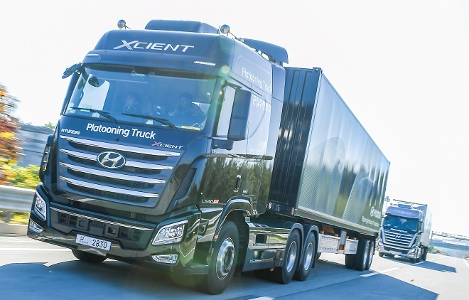 '물류 자율주행의 꿈' 현대차, 트럭 플래투닝 시연