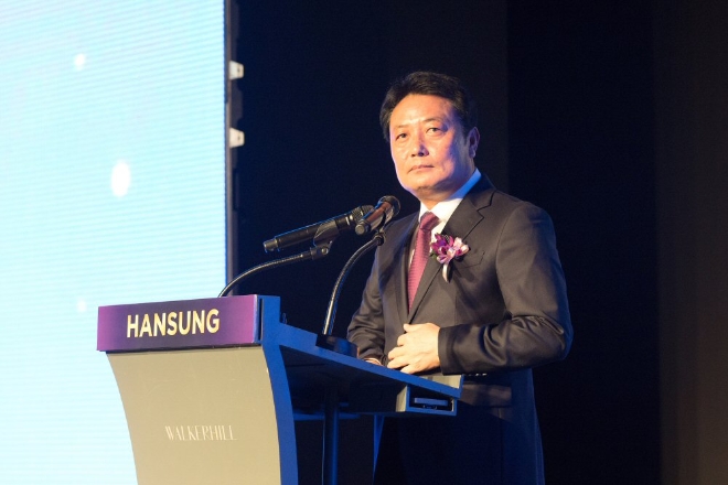 김영철 한성에프아이 회장은 지난 15일 창립 31주년 기념식을 열었다. /사진=한성에프아이.