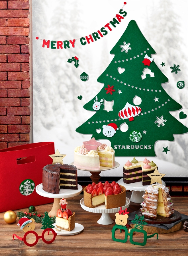 스타벅스커피 코리아는 다음 달 2일부터 2019 크리스마스 홀케이크 5종을 새롭게 선보인다. /사진=스타벅스 코리아.