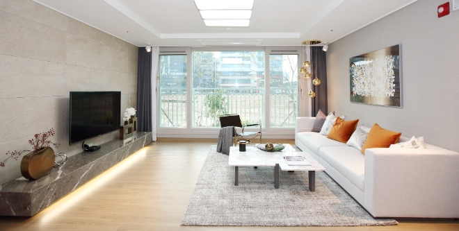 이노시티 애시앙 전용면적 84㎡ 거실 유니트. 제공=부영주택