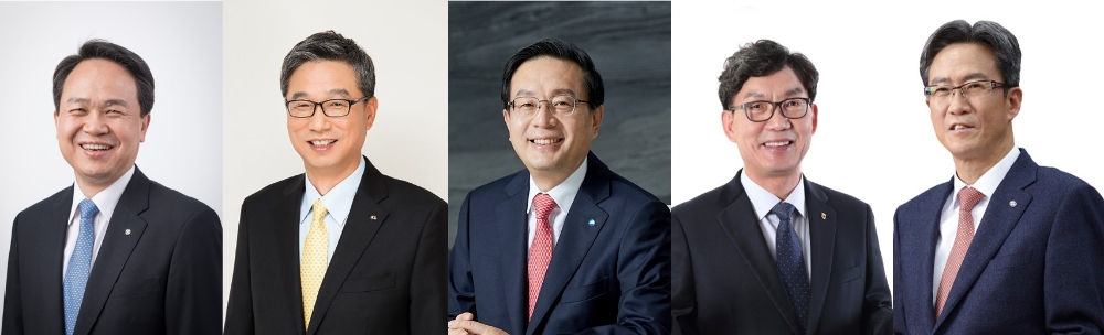 (왼쪽부터) 진옥동 신한은행장, 허인 국민은행장, 손태승 우리은행장, 이대훈 농협은행장, 이동빈 수협은행장./사진=각 사