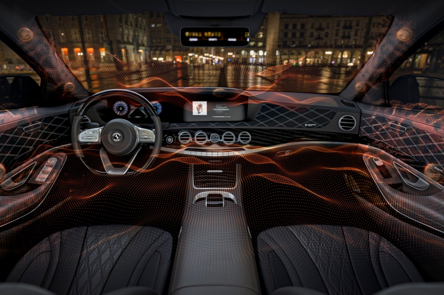 젠하이저가 콘티넨탈과 협업한 차량 오디오 시스템/사진=오승혁 기자(젠하이저 자료 편집)