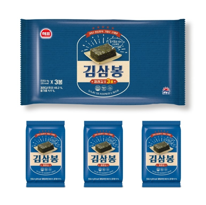 CU는 종합식품기업 사조대림과 손잡고 가성비를 높인 도시락 김 ‘해표 김삼봉’을 10일 업계 단독으로 출시한다. /사진=BGF리테일.