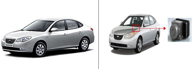 4세대 아반떼와 ABS·ESC모듈.