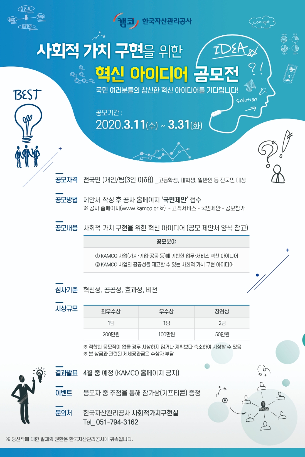 △ 사회적 가치 구현을 위한 혁신 아이디어 공모전 안내문. /사진=캠코