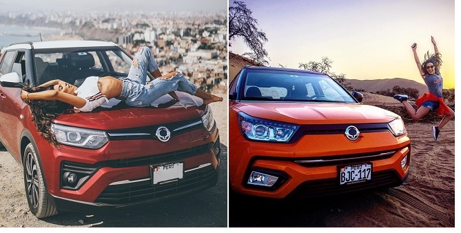 티볼리와 찍은 사진을 SNS에 공유한 페루 방송인 이바나 이투르베(왼쪽)과 배우 나탈리아 살라스.