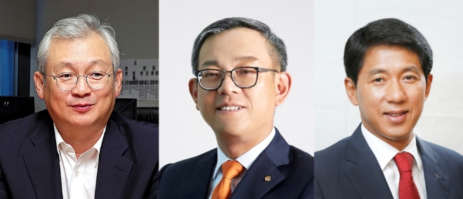 ▲(왼쪽부터) 정영채 NH투자증권 사장, 권희백 한화투자증권 대표, 최석종 KTB투자증권 사장
