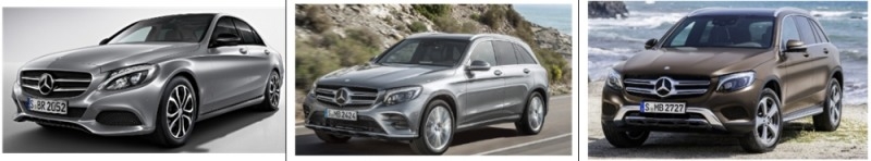 (왼쪽부터) 벤츠 C200d, GLC220d, GLC250d.