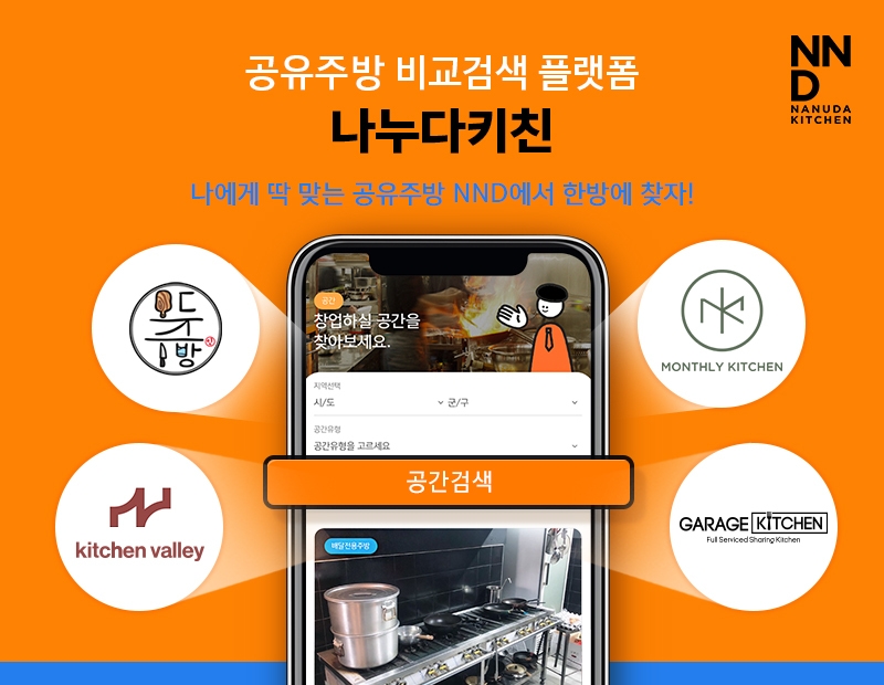 나누다키친 공유주방 검색 플랫폼/사진=나누다키친