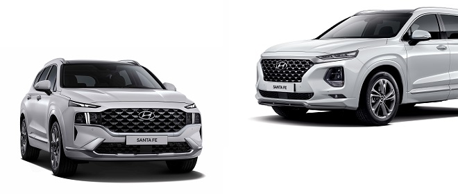4세대 '더 뉴 싼타페'(왼쪽)과 '올 뉴 싼타페'.
