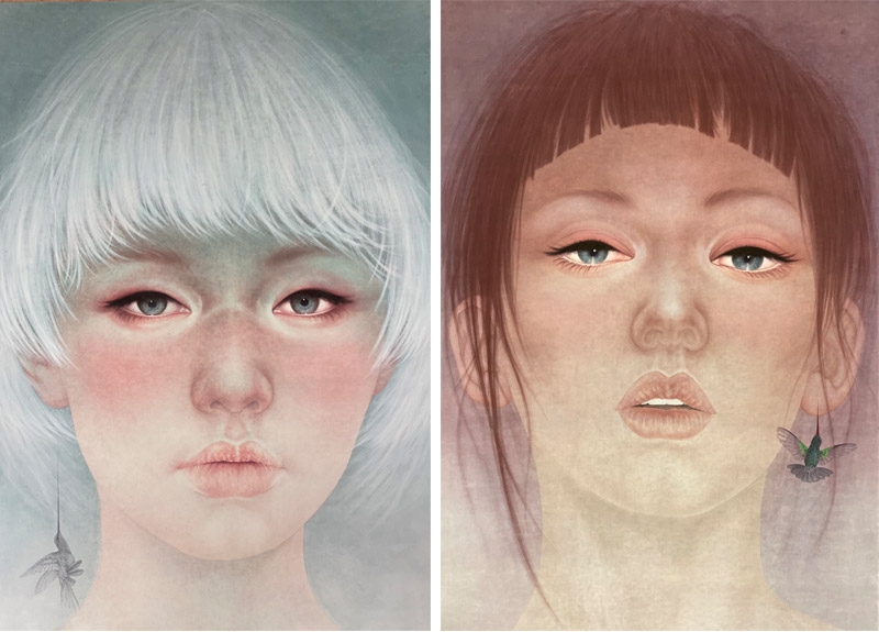강유림作, 응시, 장지에 채색, 162x130cm, 2020