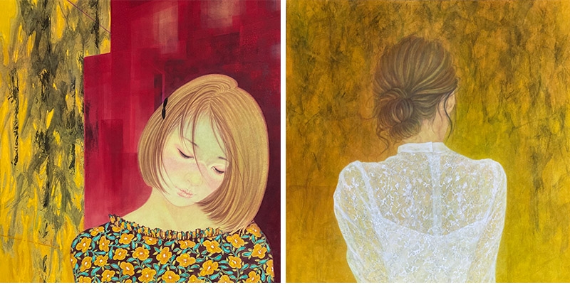 강유림作, 시선-느끼다, 장지에 채색, 70x70cm, 2020