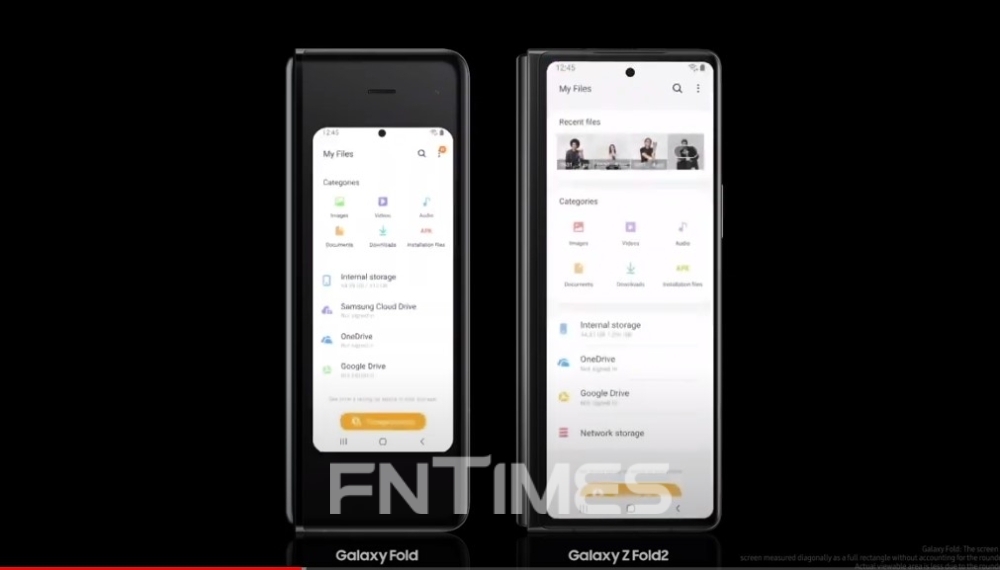 갤럭시Z폴드2의 커버 디스플레이가 전작보다 커졌다./사진=삼성전자 유튜브 캡처