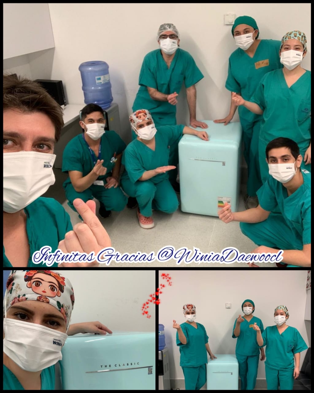 칠레 간호사들이 위니아대우의 냉장고 기부에 감사의 의미를 담은 SNS 인증 포스팅을 게재했다./사진=위니아대우