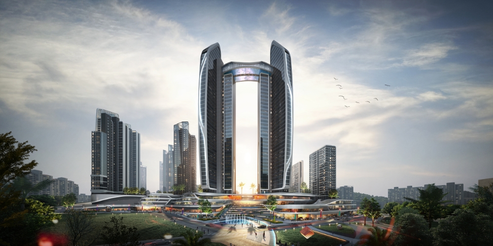 HDC현대산업개발-롯데건설이 대연8구역에 제안한 전면부 랜드마크동 헤리티지 타워 / 사진=롯데건설