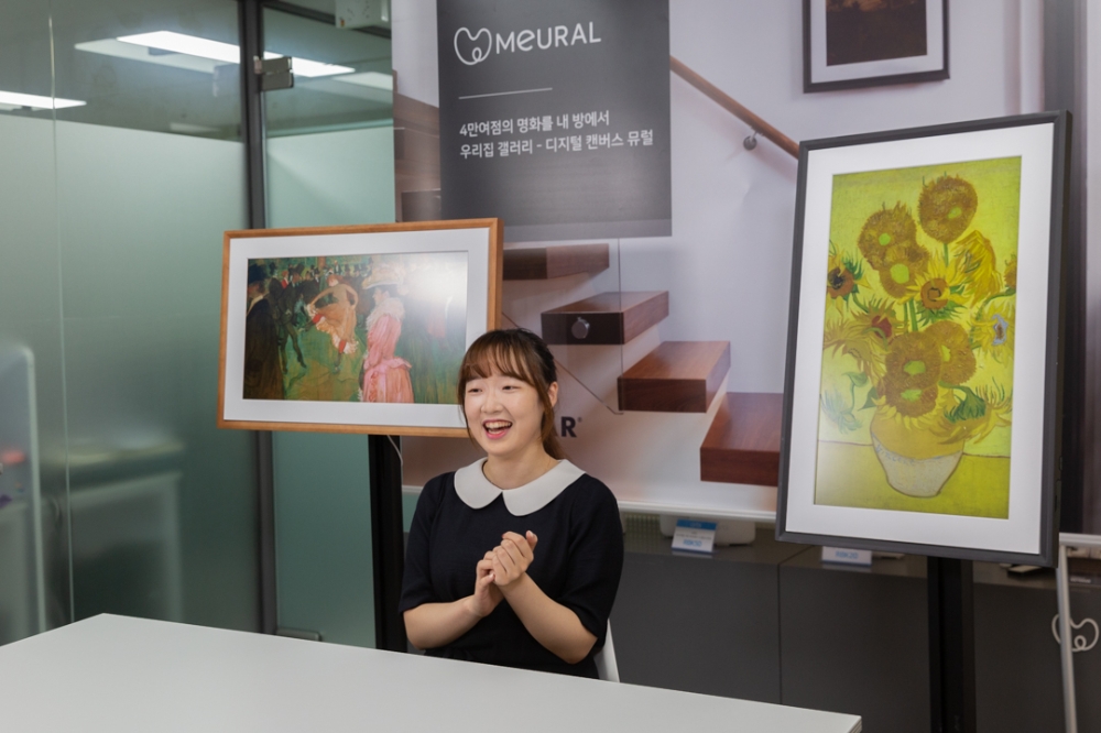 뮤럴 디지털 캔버스와 함께하는 명화 이야기 촬영 현장/사진=넷기어