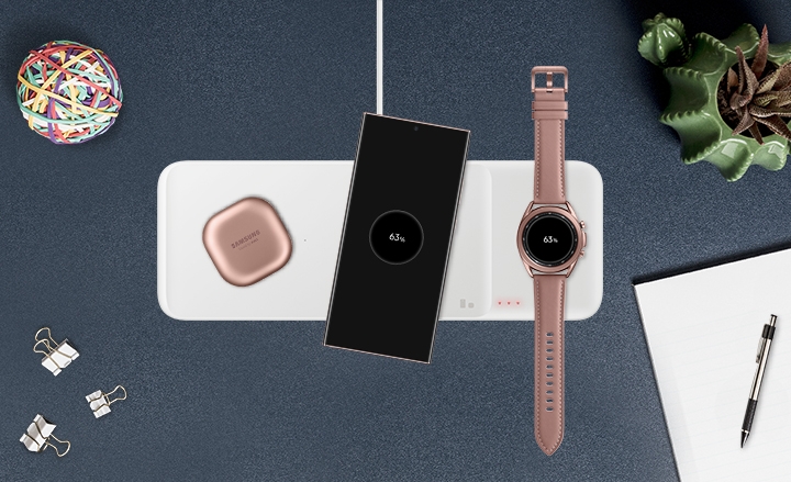 삼성전자가 무선 충전 트리오 제품을 출시한다고 밝혔다./사진=삼성전자