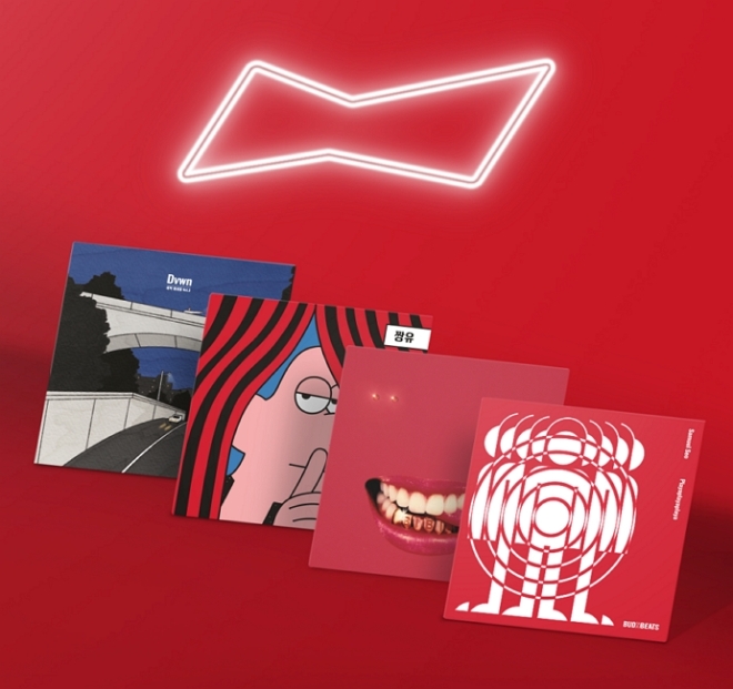 버드와이저의 음악 플랫폼 버드엑스비츠(BUDXBEATS)는 젊은 국내 뮤지션들과 함께 한정판 LP를 출시한다. 사진=오비맥주.