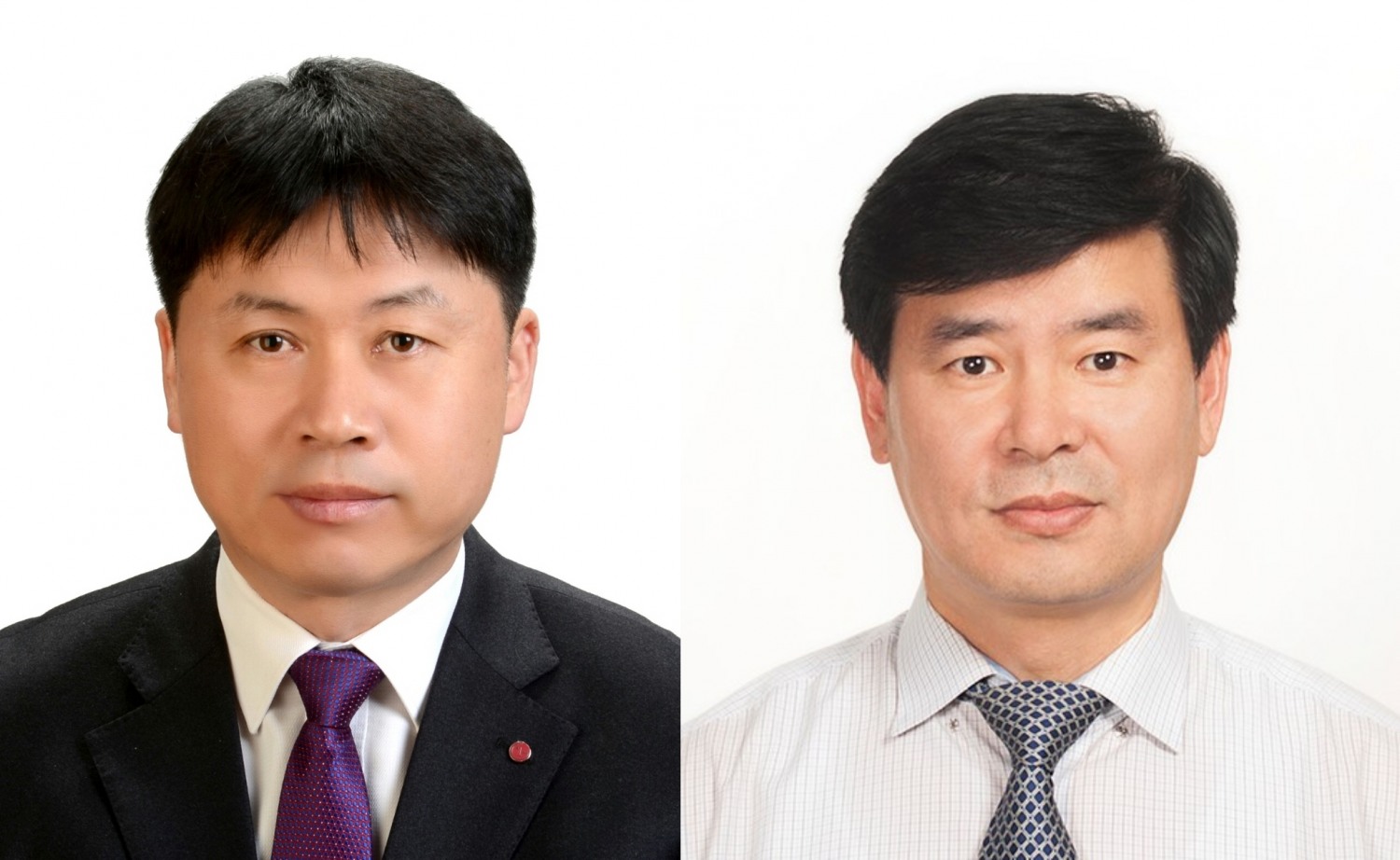 (왼쪽부터)류재철 LG전자 H&A사업본부장(부사장)과 정대화 LG전자 생산기술원장(부사장)/사진=LG전자