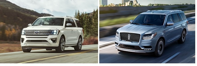 포드 익스페디션(왼쪽)과 링컨 네비게이터.