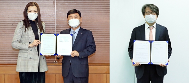 (주)한진은 지난 15일 글로벌 전자상거래 플랫폼 카페24와 글로벌 전자상거래 물류 활성화를 위한 업무협약을 체결했다. 사진=(주)한진.