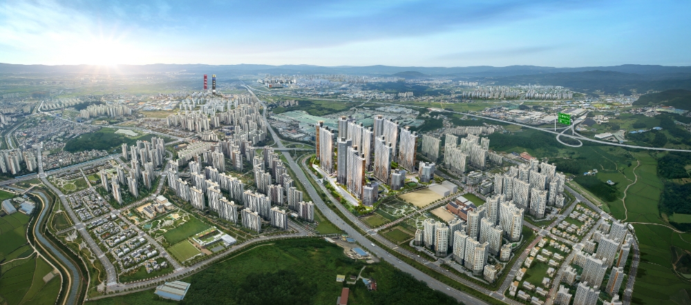 평택 지제역 동문굿모닝힐 맘시티 2차 항공조감도. / 사진제공 = 동문건설