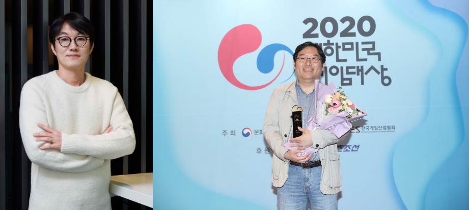 이정헌 넥슨 대표(왼쪽)와 박용현 넷게임즈 대표(오른쪽). 사진=넥슨