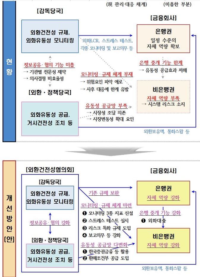금융그룹 단위 외화유동성 관리 체계 도입, 자체 위험 관리 기준 수립, 3종 지표 신설(종합)