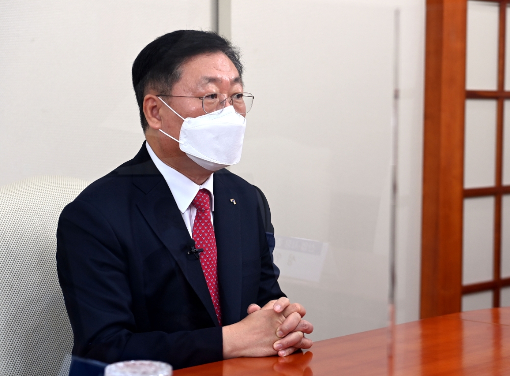 나재철 금융투자협회장이 21일 온라인으로 열린 출입기자단 2021 신년간담회에서 발언하고 있다. / 사진제공= 금융투자협회(2021.01.21)