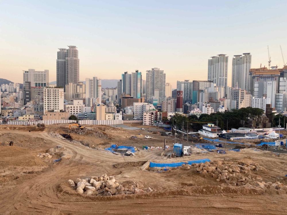 부산 동래구 온천4구역 재개발 사업장 전경