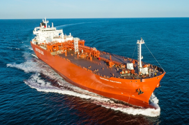 현대미포조선은 창사 이래 처음 건조한 LNG운반선을 성공적으로 인도했다. 사진=현대중공업그룹.