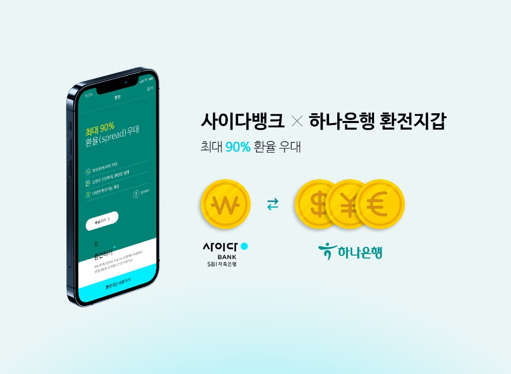 SBI저축은행이 사이다뱅크를 통해 외화 환전서비스 ‘환전지갑’ 서비스를 제공한다. /사진=SBI저축은행