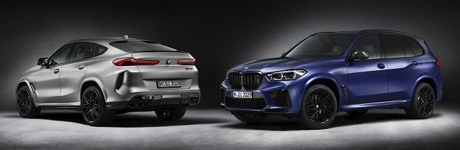 뉴 X6 M 컴페티션 퍼스트 에디션(왼쪽)과 뉴 X5 M 컴페티션 퍼스트 에디션. 사진=BMW코리아.