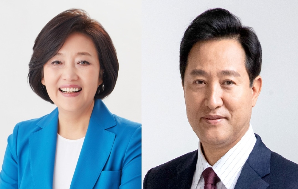 박영선 서울시장 후보(좌), 오세훈 서울시장 후보 (우)