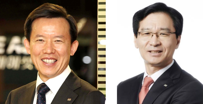(왼쪽부터) 최현만 미래에셋증권 수석부회장, 김재식 사장 / 사진제공= 미래에셋증권