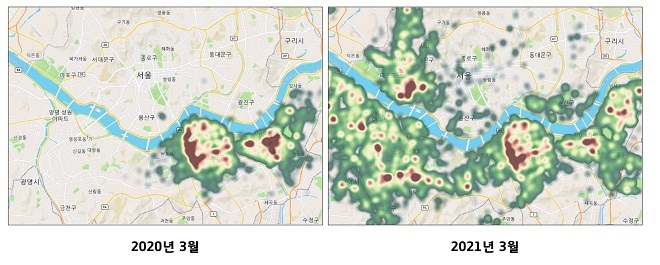 라임, 서울 탑승지역 히트맵. 출처=라임.