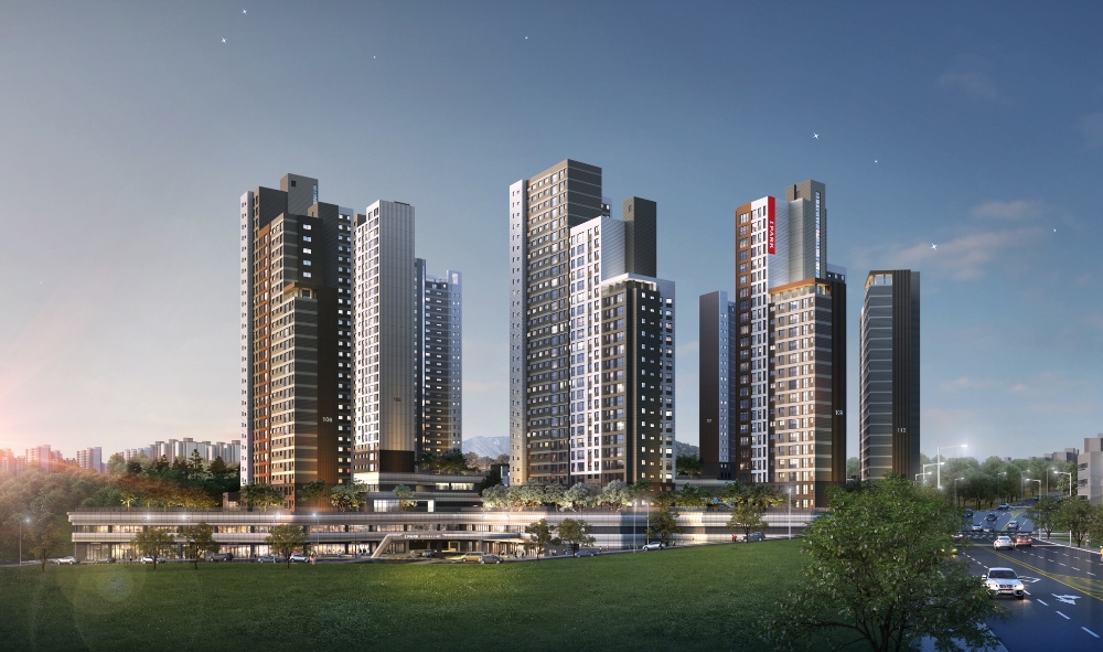 군산 호수공원 아이파크 야경투시도