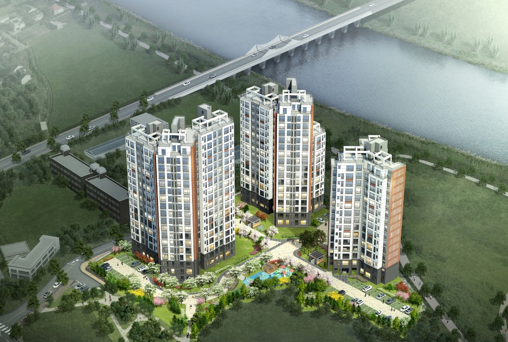 ‘양평 우방 아이유쉘 에코리버’ 조감도. / 사진=SM우방산업