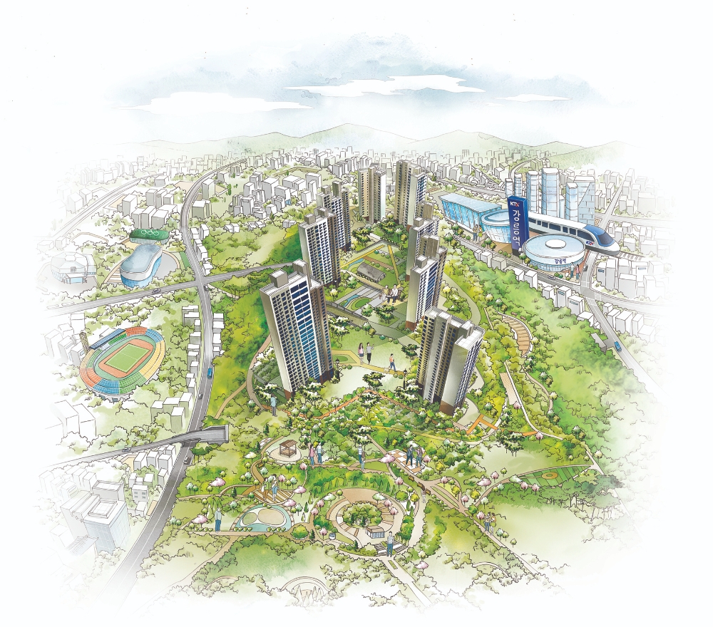 교동 하늘채 스카이파크 조감도