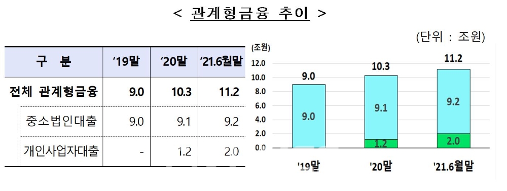 관계형 금융 추이./자료=금융감독원