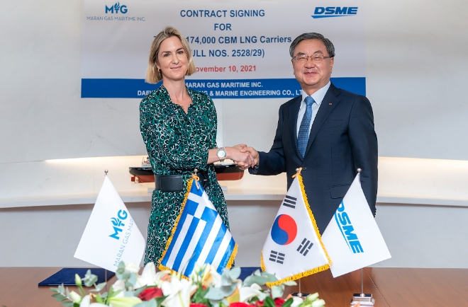대우조선해양이 LNG운반선 2척을 추가 수주했다. 사진=대우조선해양.