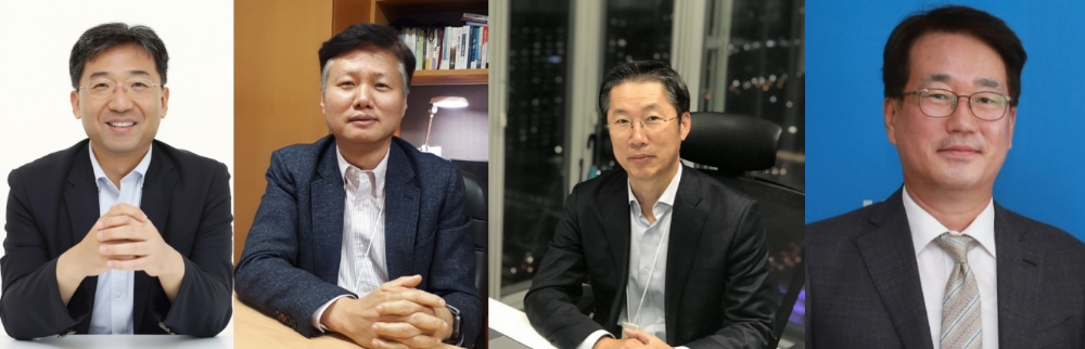 (왼쪽부터) 서창석 신임 네트워크부문장(부사장), 윤동식 Cloud/IDC사업추진실장(부사장), 우정민 KT DS 대표(부사장), 홍기섭 kt skylife 대외협력총괄 및 HCN 대표(부사장). 사진=KT