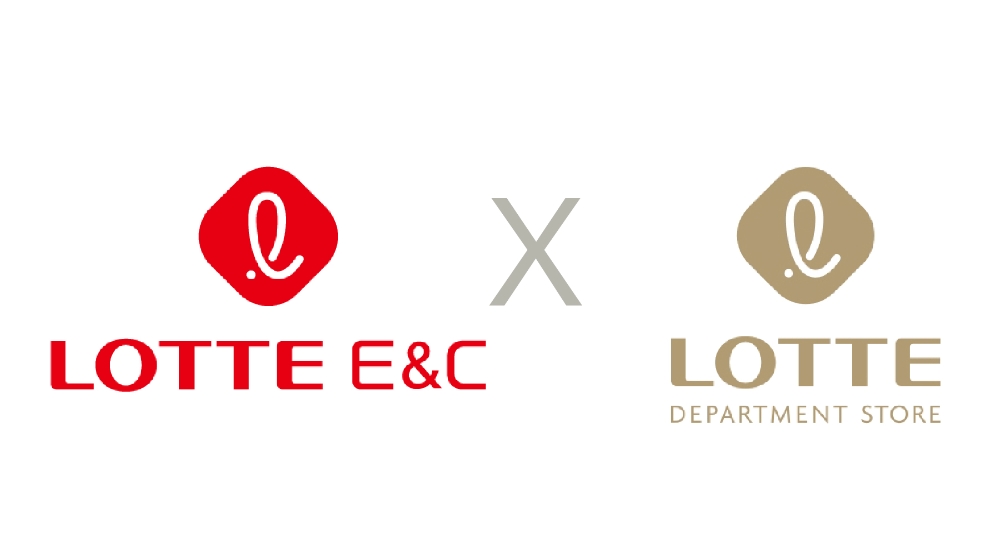 롯데건설은 롯데백화점 대구점에 2800㎡ 규모의 넓은 공간에 주택전시관을 마련할 예정이다. 사진은 롯데건설(왼쪽)과 롯데백화점 로고. / 사진제공=롯데건설