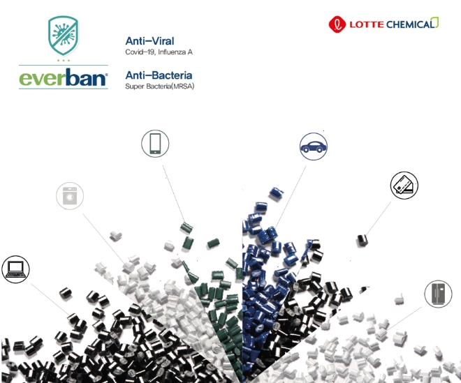 롯데케미칼(부회장 김교현)은 자사의 항바이러스 소재 브랜드인 everban(에버반)이 고려대학교 의료원(원장 김영훈)과 약 1년여의 공동 연구를 통해 개발했다. 사진=롯데케미칼.