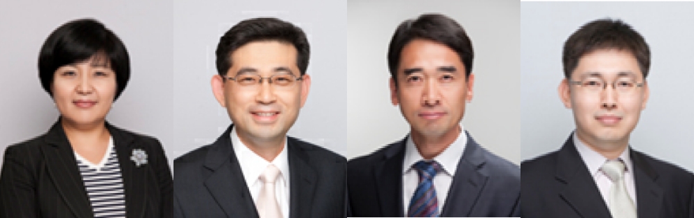 김미영 기획·경영 부원장보와 이희준 중소서민금융 부원장보, 함용일 공시조사 부원장보, 김영주 소비자 권익보호 부원장보(왼쪽부터) . /사진제공=금융감독원