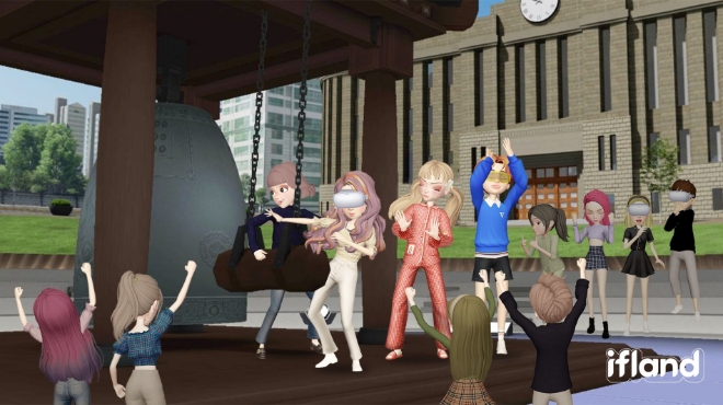 SK텔레콤(대표이사 유영상)은 안전한 신년맞이를 위해 메타버스 서비스 ‘이프랜드(ifland)’에서 새해맞이 제야의 종 특별 행사를 31일 오후 11시부터, 일출 명소인 정동진에서의 해돋이 생중계를 내년 1일 오전 7시부터 진행한다. 사진=SK텔레콤.