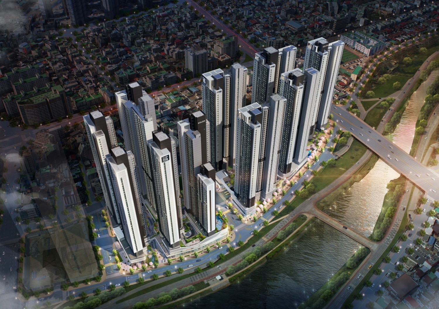 ‘대전 하늘채 스카이앤 1차, 2차’조감도. / 사진제공=코오롱글로벌