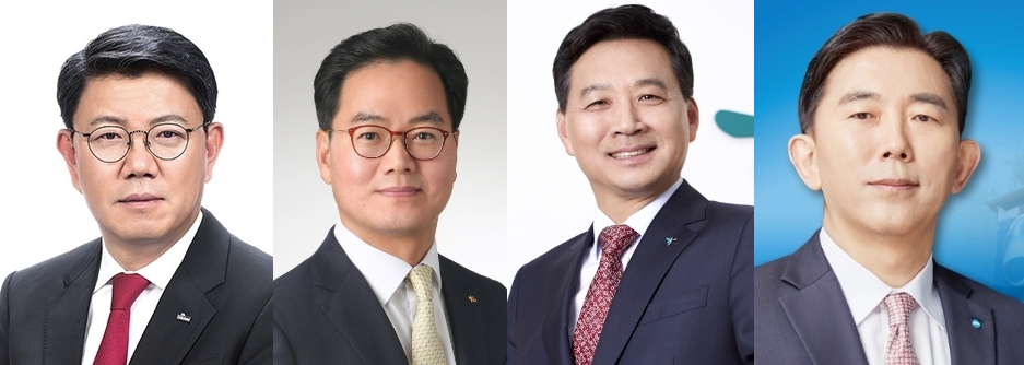 정운진 신한캐피탈 대표와 황수남 KB캐피탈 대표, 윤규선 하나캐피탈 대표, 박경훈 우리금융캐피탈 대표(왼쪽부터). /사진제공=각사