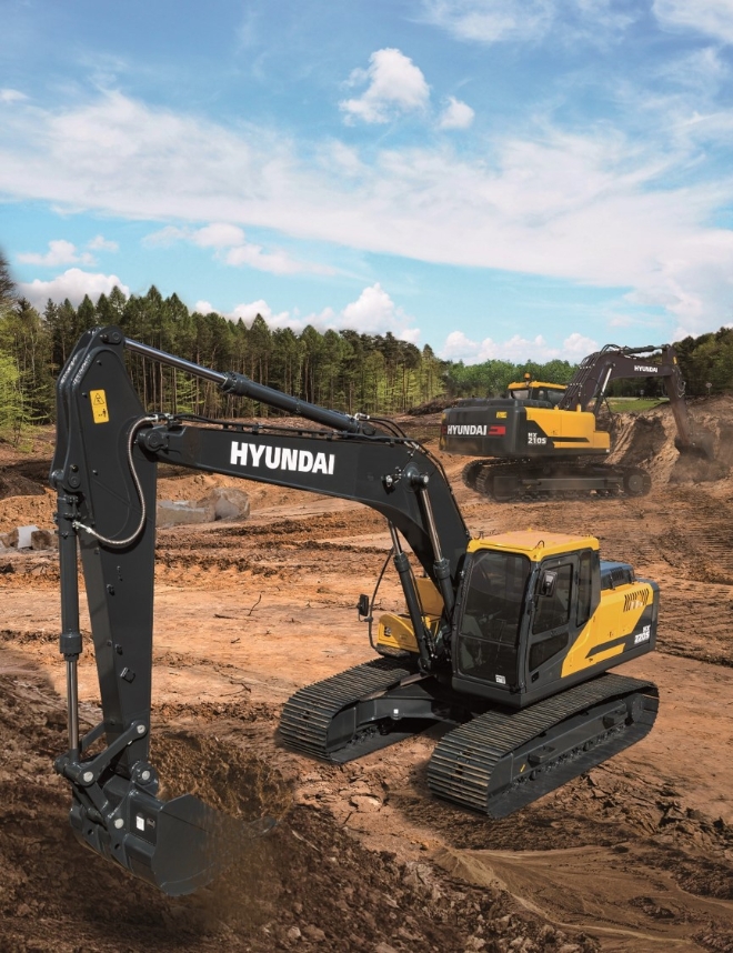 현대건설기계는 최근 남반구 최대 렌탈사 중 하나인 ‘포터(Porter)’사로부터 휠로더와 중대형 굴착기 181대를 수주했다. 사진=현대제뉴인.